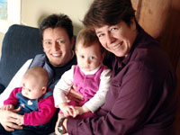 Susan Gray, Yvonne Keller and their two childern.