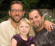 Greg Hampel, Ed Swaya and their daughter.