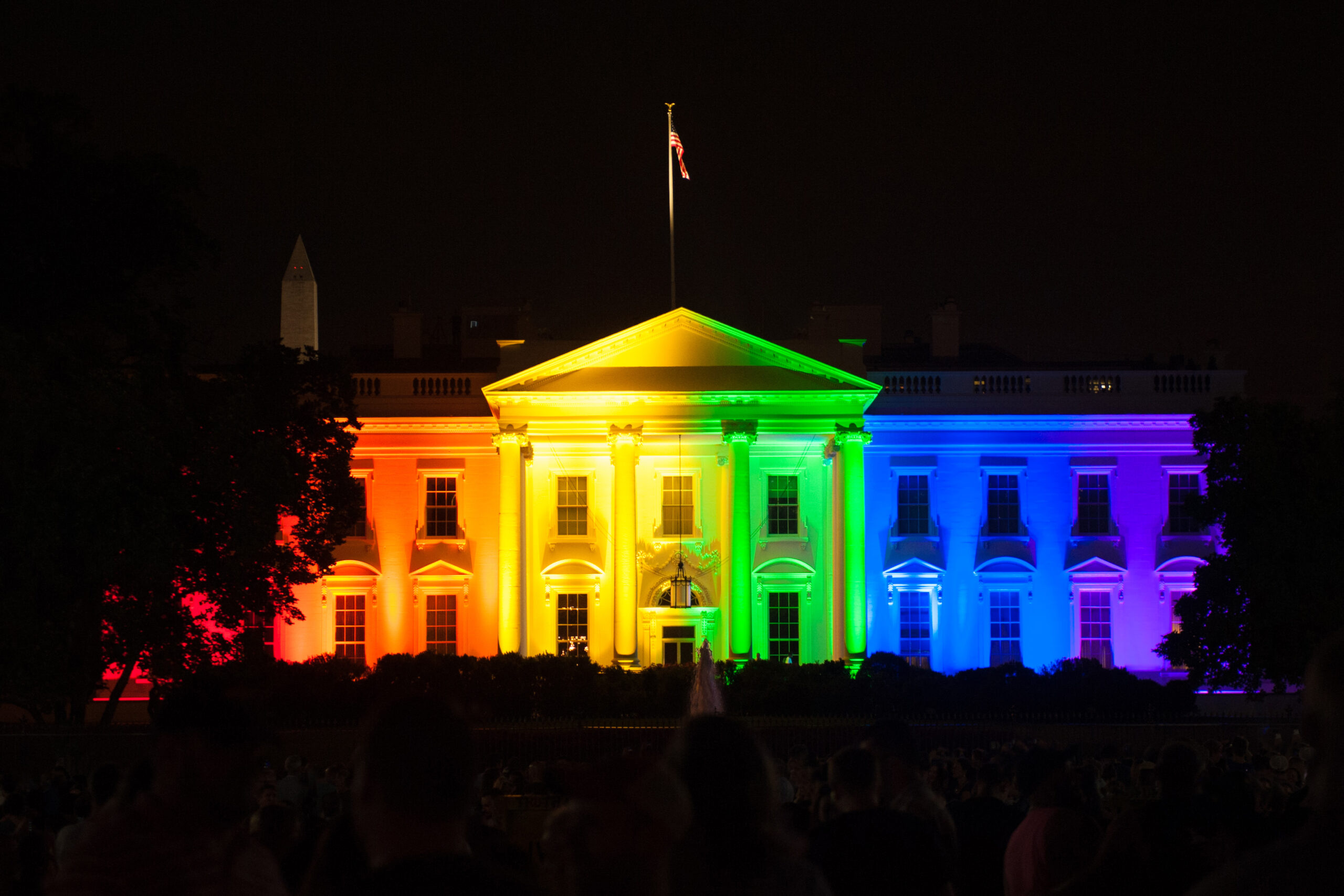White House lit up in rainbow colors for Pride Month